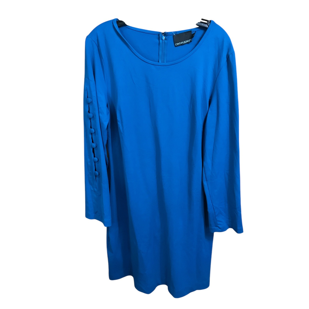 Cynthia Rowley Teal‎ Long Sleeve with Button detail Scope Neck Women's Dress